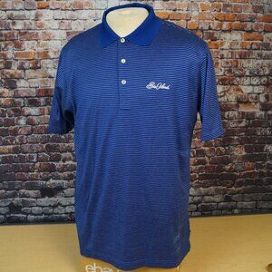 Vintage Peter Millar Blue Striped Sea Island Golf Club Polo Shirt Mens L Large